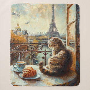 Couverture Sherpa Un matin à Paris Chat au gingembre dans un café