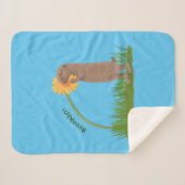 Couverture Sherpa Un mignon chien de prairie reniflant la caricature (Devant (Horizontal))