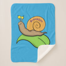 Un mignon escargot heureux sur une illustration d'