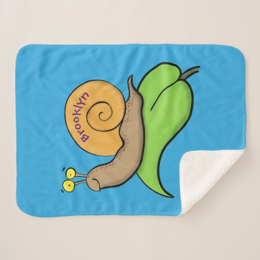 Couverture Sherpa Un mignon escargot heureux sur une illustration d' (Devant (Horizontal))
