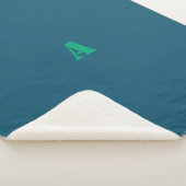 Couverture Sherpa Un Monogramme vert clair polaire bleu (3/4)