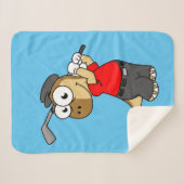 Couverture Sherpa Un Pachycéphalosaure Dinosaure Jouer Golf. (Devant (Horizontal))