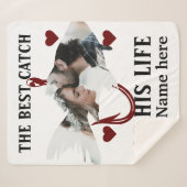 Couverture Sherpa Un pêcheur chanceux appariant photo de deux poisso (Devant (Horizontal))