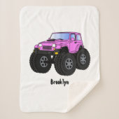 Couverture Sherpa Un Pink Monster Cartoon (Devant)