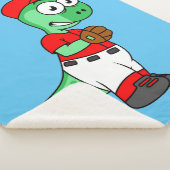 Couverture Sherpa Un Pitcher De Baseball Pachycephalosaurus. (3/4)