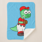 Couverture Sherpa Un Pitcher De Baseball Pachycephalosaurus. (Devant)