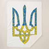 Couverture Sherpa Un trident ukrainien texturé drapeau d'Ukraine cou (Devant)