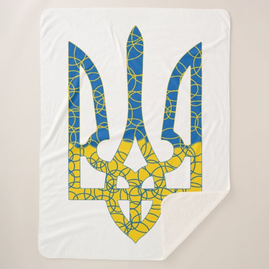 Couverture Sherpa Un trident ukrainien texturé drapeau d'Ukraine cou (Devant)