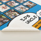 Couverture Sherpa Uncle Fun Cool moderne Comic Blue Photo Collage (3/4)