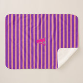 Couverture Sherpa Une bande rose violet de monogramme (Devant (Horizontal))