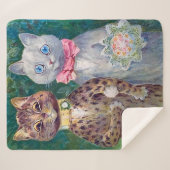 Couverture Sherpa Une paire heureuse | Louis Wain | (Devant (Horizontal))