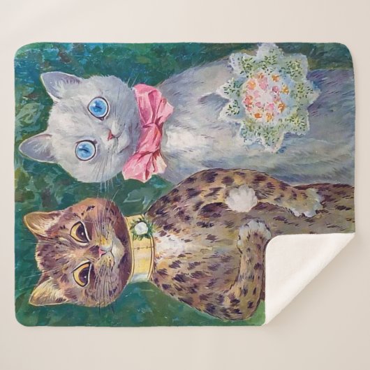 Couverture Sherpa Une paire heureuse | Louis Wain | (Devant (Horizontal))