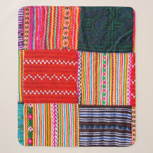 Couverture Sherpa une surface composée en Patchwork de style asiatiq (Devant)