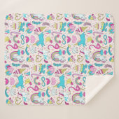 Couverture Sherpa Unicorn Doodle Motif (Devant (Horizontal))