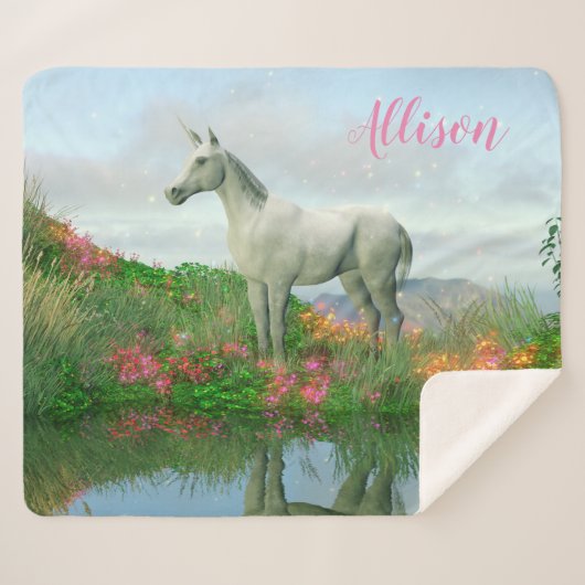 Couverture Sherpa Unicorne (Devant (Horizontal))