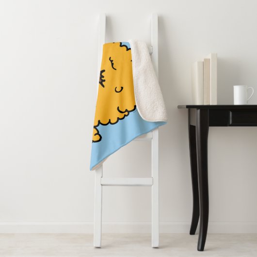 Couverture Sherpa Unicorne Afro Jaune (En situation)