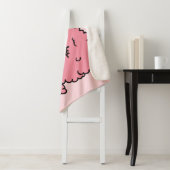 Couverture Sherpa Unicorne Afro Rose clair (En situation)