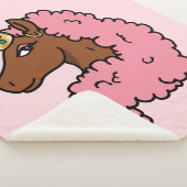 Couverture Sherpa Unicorne Afro Rose clair (3/4)
