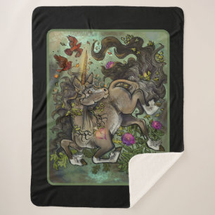 Couverture Sherpa Unicorne au coeur sauvage