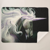 Couverture Sherpa Unicorne blanche violet (Devant (Horizontal))