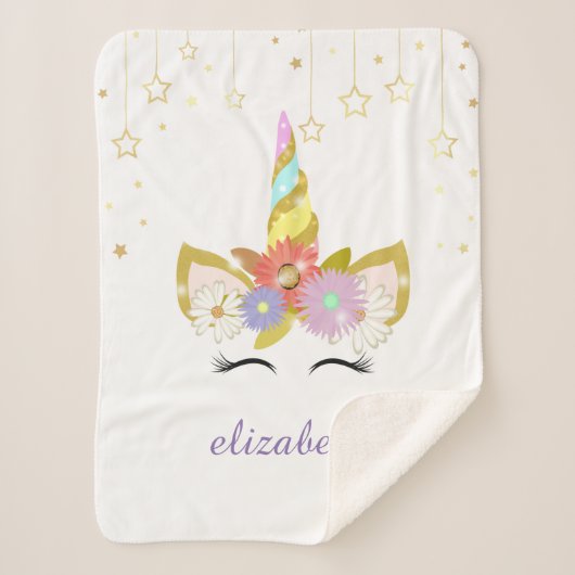 Couverture Sherpa Unicorne Blanches Sherpa (Devant)