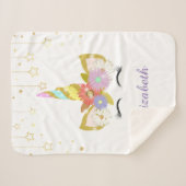 Couverture Sherpa Unicorne Blanches Sherpa (Devant (Horizontal))