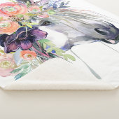 Couverture Sherpa Unicorne en fleurs (3/4)