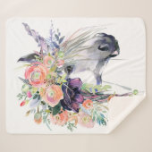 Couverture Sherpa Unicorne en fleurs (Devant (Horizontal))