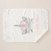 Couverture Sherpa Unicorne personnalisée bébé (Devant (Horizontal))