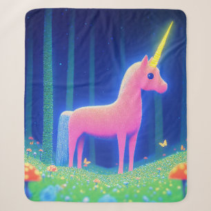 Couverture Sherpa Unicorne rose