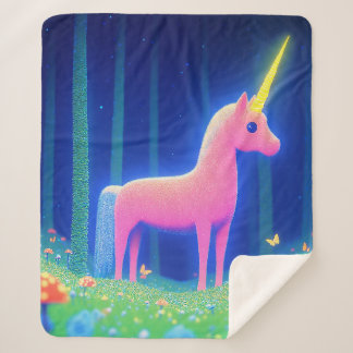 Couverture Sherpa Unicorne rose