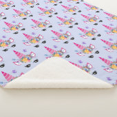 Couverture Sherpa Unicorne tendance avec couronne et papillons flora (3/4)