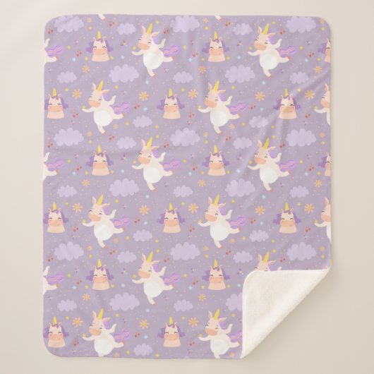 Couverture Sherpa Unicornes (Devant)