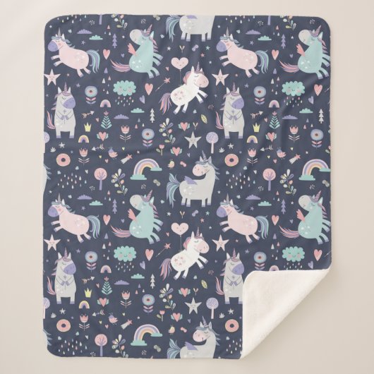 Couverture Sherpa Unicornes Sherpa Blanket (Devant)