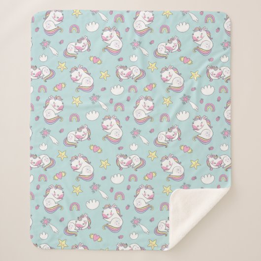 Couverture Sherpa Unicornes Sherpa Blanket (Devant)