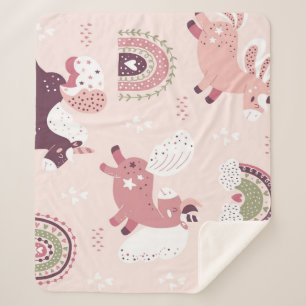 Couverture Sherpa Unicorns Rainbows : Pastel Magic Arrière - plan.