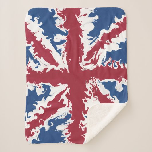 Couverture Sherpa Union Jack Liquid Art (Devant)