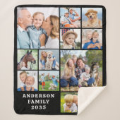 Couverture Sherpa Unique 11 Photo Collage Personalized Cute Family (Devant)