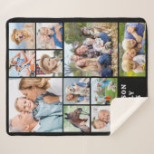 Couverture Sherpa Unique 11 Photo Collage Personalized Cute Family (Devant (Horizontal))