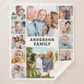 Couverture Sherpa Unique 12 Photos Collage Cute Simple Family (Devant)
