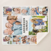 Couverture Sherpa Unique 12 Photos Collage Cute Simple Family (Devant (Horizontal))