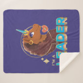 Couverture Sherpa Unique à la licorne "I’m a Leader" Design (Devant (Horizontal))