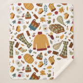 Couverture Sherpa Unique Automne Feuilles Harvest Automne Citrouille (Devant)