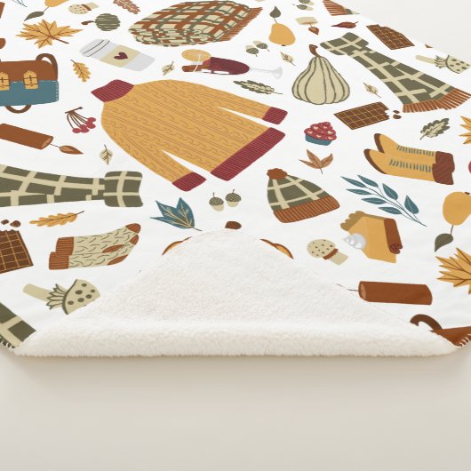 Couverture Sherpa Unique Automne Feuilles Harvest Automne Citrouille (3/4)