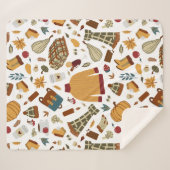 Couverture Sherpa Unique Automne Feuilles Harvest Automne Citrouille (Devant (Horizontal))