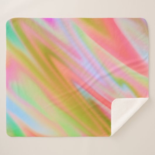 Couverture Sherpa Unique tendance Rose bleu vert vert vert abstrait (Devant (Horizontal))