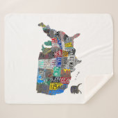Couverture Sherpa US American United States Map Flag License Plate A (Devant (Horizontal))