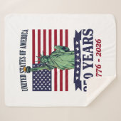 Couverture Sherpa USA Statue of Liberty 250 Years 1776-2026 (Devant (Horizontal))