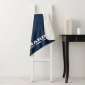 Couverture Sherpa USMC Les rares Logo Fiers - Blanc (En situation)