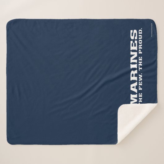 Couverture Sherpa USMC Les rares Logo Fiers - Blanc (Devant (Horizontal))